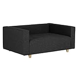 arne ベンチソファ ベンチ イス 背もたれ 肘掛け 片肘付き コーナーソファー Baggy DX-コの字 3×4 ファブリック ブラック