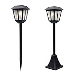 Li- 芝生ライト、ソーラーパネルLEDスパイクライトガラス風景ガーデンパス芝生のソーラーランプ屋外の接地サンライト LQ (色 : 暖かい光)