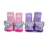 Waddleベビー男の子と女の子、Rattle Socks 2 Pairベビーギフトセット新生児ソックス0 – 12 mth カラー: ピンク