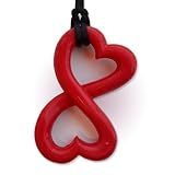 Infinity Heart Teething Necklace by Zen Rocks - a Stylish New Twist to Teething - Ruby [並行輸入品]