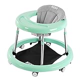 Infant Shining 簡単折り畳みベビーウォーカー、調整可能な高さ、転覆を防ぐ、6〜18ヶ月、60〜90cmの赤ちゃんに適しています 折りたたみ式歩行器 (Green)