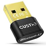 【業界トップクラスBluetooth5.3技術&ドライバー不要、挿し込で即利用】CUSTIC アダプタ USB 超低遅延 小型 簡単な操作 最大通信距離20-30m ブルートゥース aptX/EDR/LE対応(省電力) Win8/8.1/10/11(32/64bit)対応Win7/Mac OS 非対応 (ブラック)