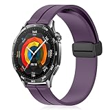 [RicYeel] 22mm 磁気付き シリコンバンド Huawei Watch GT 6/6 Pro/5 Pro/GT 5/4/3/2/1 (46mm) 対応 交換ベルト マグネット付き 装着簡単 柔らかい ストラップ スポーツ 替えベルト Huawei Watch 4 46mm/4 Pro 48mm/3 Pro/3/2 Classic 用 (パープル)
