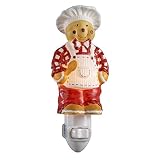 Kurt Adler Ceramic Gingerbread Chef Night Light, 4.72-Inch [並行輸入品]