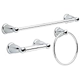 Franklin Brass Kinla 3-Piece Bath Hardware Towel Bar Accessory Set, Polished Chrome [並行輸入品]