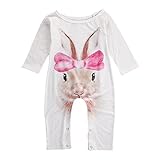 Cutelove 女の子 新生児　赤ちゃんの服　ベビースーツ　四季　長袖　ロンパース　ラビット柄　プリント　カバーオール　ジャンプスーツ　超可愛い　普段着　カジュアル　通気性