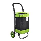 ショッピングトロリー軽量折り畳み式旅行用品トロリーカート2耐久性ホイールモビリティートロリーバッグカートオックスフォード布ショッピングバッグカート大容量40Lグリーン