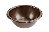 Premier Copper Products LR14RDB Small Round Self Rimming Hammered Copper Sink, Oil Rubbed Bronze [並行