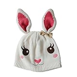 (ピーキー)Peigee ボンボン付き ウサギ 帽子 耳付き 耳あて あったか ベビー キッズ ニット帽 おしゃれ 子供 女の子 男の子 ハット キャップ プレゼント ギフト 誕生日 出産祝い 防寒グ