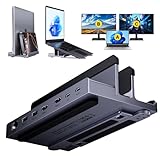 PCスタンド ドッキングステーション HDMI 2つ: QUUGE 6-in-1 USB ドック 縦置き型 HDMI 2ポート 4K@60Hz ドックステーション 2画面出力 USB-C ハブ スタンド型 PD対応 85W急速充電 2×USB 3.0 5Gbpsデータ転送 1Gbps有線LAN ギガビットイーサネット
