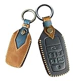 トヨタ スマート キーケース キーカバー オシャレ 手触りいい 高級 キーホルダー Toyota 新型 アルファード30系 ヴェルファイア30系 RAV4-PHV ハリアー80系 リモコンキー ケース 6ボタン 車用 クレージホースレザー 本革 青
