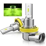 GOSMY フォグランプ用 LED H8/H11/H16 (国産車) レモンイエロー 2000LM LED 2連 12V車対応 (2本セット)