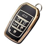 アルファード30系 キーケース 適合トヨタ アルファード ヴェルファイア30系 後期 前期 キーカバー (ブラック, 6ボタン)