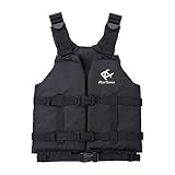 【Amazon.co.jp 限定】リーフツアラー(REEF TOURER) 泳ぎやすさを極めた 股ベルトなし シュノーケリングベスト スリムタイプ ブラック Lサイズ RA0402P ロゴ：ホワイト