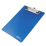SODIAL(R)オフィス学校バネ支えA5用紙保持するファイルクランプクリップ青いボード