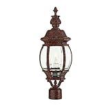 Transglobe Lighting 4061 RT Post Head with Beveled Glass Shades, Rust Finished [並行輸入品]