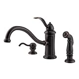 Pfister GT34-PTYY Marielle One-Handle Kitchen Faucet with Side Spray and Soap Dispenser, Tuscan Bron