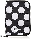 ハンナフラ(Hanna Hula) 母子手帳ケース(マルチケース) Lサイズ ブラックドット