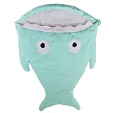 Wewillスーパー快適なCartoon Shark Sleepingバッグanti-kicking新生児Sacksおくるみブランケット、34-inch 34inch グリーン CAT0218_Gre