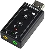 外付け USB オーディオ サウンドカード アダプター 3Dバーチャル 7.1 USB イクスピーカー オーディオカード PC Laptop に対応 黒い 便利なデザイン