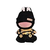 For Labubu 服 セット ぬいぐるみ用 ミニ ラブブ4代目対応 10cm人形の服 ニット帽 Tシャツ オーバーオール かわいい トレンド 蜂柄のストライプトップス パンツ コスチューム 着せ替え 人形ベビー服 綿人形の服 DIY アクセサリー 衣装のみ