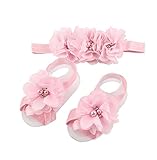 PAAT SHOP Flower barefoot sandal sets satin flower hair accessories for Photography (08)