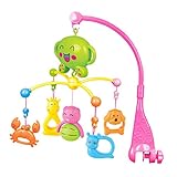 Kesoto 全2色　プラスチック製　ミュージカルボックス　子供用寝る用品　ミュージカルモバイル　ベッドメリー　モビール - ピンク