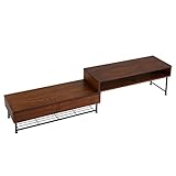 【 ヴィンテージシリーズ 】 テレビ台 テレビボード 天然木 タモ材 伸縮 105～190cm ブラウン