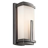 Kichler Lighting 49110AVI Leeds 12-1/2-Inch Light Outdoor Wall Lantern, Anvil Iron with Satin-Etched