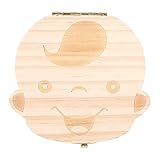 Acogedor 　ベビー歯保存ボックス　 可愛い子供の歯ボックス　木製の乳歯ボックス　少年少女　記念　意味深い　頑丈耐久性（二つのタイプ）(A)
