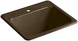 Kohler K-6663-1-KA Glen Falls Self-Rimming Utility Sink with One-Hole Faucet Drilling, Black 'n Tan 