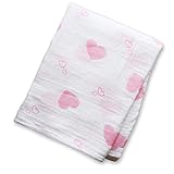 Lulujo Swaddling Blanket (Pink Hearts) by lulujo