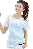 epmami女性用基本的なストライプ授乳トップス夏パッチワークマタニティ授乳シャツ US サイズ: M カラー: ブルー