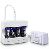 123A 充電式電池、4 個、2000 長期持続サイクル、高性能、900mAh 長期持続電力、超長寿命、ホームセキュリティ、セキュリティ機器、懐中電灯、デジタルカメラに最適、LED スマート充電器 (3.65± 0.05V)