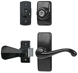 Ideal Security Inc. HK01 I 061 Deluxe Storm and Screen Door Lever Handle and Keyed Deadbolt Black [並