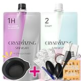 【ＳＯＲＡＢＯ】縮毛矯正剤 縮毛矯ストレートパーマ セルフキット 資生堂 クリスタライジングストレートαＨ １剤２剤セット オリジナル小物７点セット