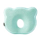 Liebeye ベビー枕 ピロー かわいい 漫画 ベアヘッド ベビー 新生児 睡眠サポート シェーピングメモリフォーム ブルー