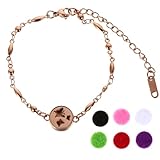Frcolor ブレスレット アロマブレスレット 香水 ディフューザーブレスレット 12cm 中空 エッセンシャルオイル アロマ 手首チェーン ブレスレットジュエリー 男性 女性 ローズゴールド