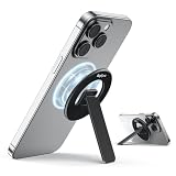 MagSync スマホリング マグネット式 3in1 スマホリングスタンド マグセーフ対応 超薄型 360°回転140°角度自由調整 持ち運び便利 - ブラック