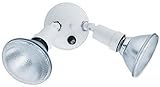 Lithonia OFTH 300PR 120 P WH M12 2-Light Dusk-to-Dawn Twin PAR Holder Security Flood Light Fixture, 