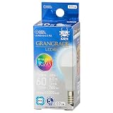 オーム電機 LED電球小形 E17 60形相当/60Ｗ相当 昼光色 Ra93高演色 密閉器具対応 断熱材施工器具対応 ミニクリプトン形 5年保証 LDA6D-G-E17 RA 06-5565 OHM
