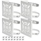 SAMIKAGO 防犯カメラ 取付金具 屋外 穴あけ不要 円柱 角柱 ポール 固定金具 監視カメラ ステー ハウジング スタンド ブラケット ステンレスバンド 10㎝ 白色 (4個セット)