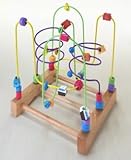 ルーピング、紐とおし　木のおもちゃ　くねくねラージ（海）　木のおもちゃ　31.5x26x33.5cm