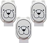 Seliyi らいおん ベビー ガード ストッパー ドアロック / 引き出し 戸棚 引き戸 いたずら防止 地震対策 (3個, ホワイト)