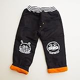 アンパンマン バイキンマン 裏フリース ロングパンツ 90ｃｍ/95ｃｍ　（EA7448） (90cm, ブラック)