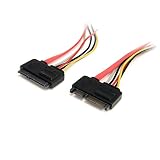 StarTech.com シリアルATA延長ケーブル 30cm データ(7ピン)/電源(15ピン)コネクタ メス/オス SATA22PEXT