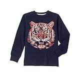 Gymboree Big Boys' Long Sleeve Tiger Tee Dark Marine S [並行輸入品]