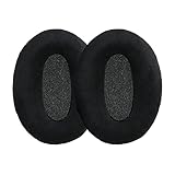kwmobile 2x ヘッドホンカバー Sennheiser HD600 / HD650 / HD545 / HD580対応 交換用イヤーパッド - クッション ベロア 黒色