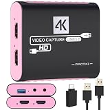 キャプチャーボードは4K HDMI パススルー機能を搭載しています 1080P 60Hz USB 3.0 ビデオゲーム キャプチャーカード 高速転送 低遅延 ゲーム実況生配信ライブ、ビデオ会議録画、リアルタイムストリーミング 画面共有 Switch PS5/PS4 Xbox Wiiuに対応 Mac/Windows/Linux/Android/iPad OS17に適用