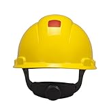 3M Hard Hat with UVicator H-709V-UV, Vented, 4-Point Ratchet Suspension, Adjustable, Hi-Viz Yellow (